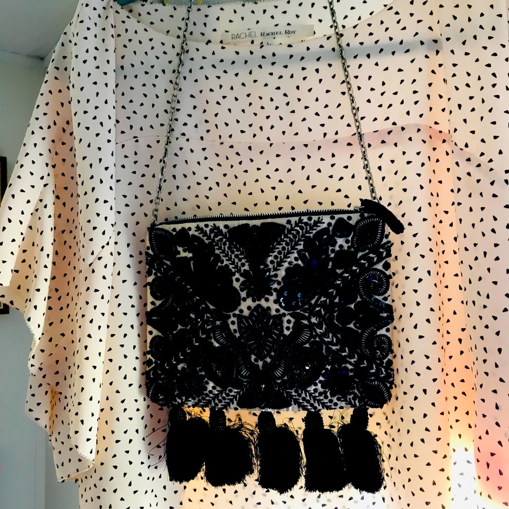 Rachel Roy butterfly style print top! (Chicos bag sold separately in my closet)